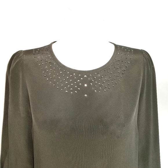 Marc Jacobs Beluga Crystal 100% Silk Blouse Size 6 - Picture 3 of 7